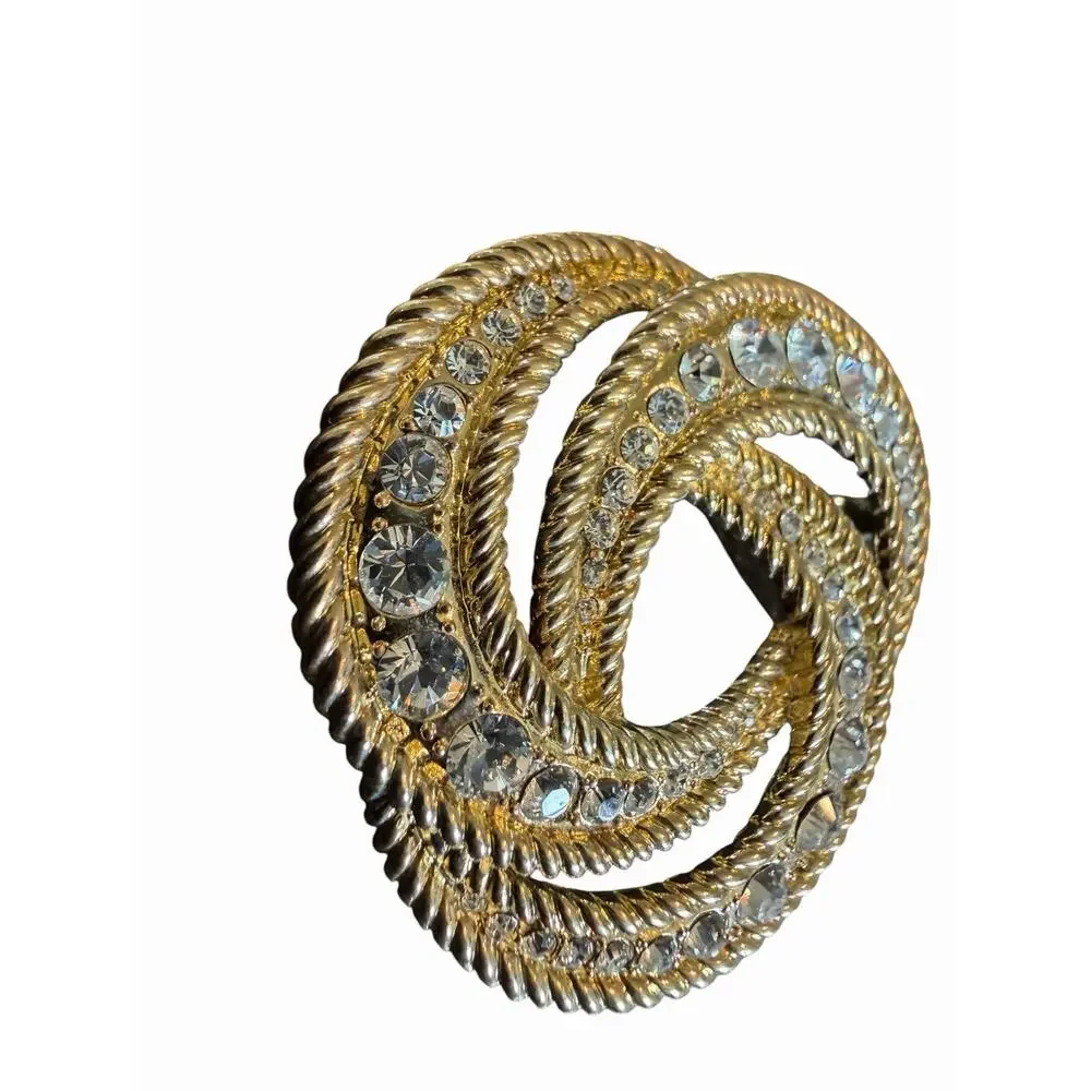 Garnay DAR Daughters American Revolution Rhinestone Swirl Brooch Pin **Read**